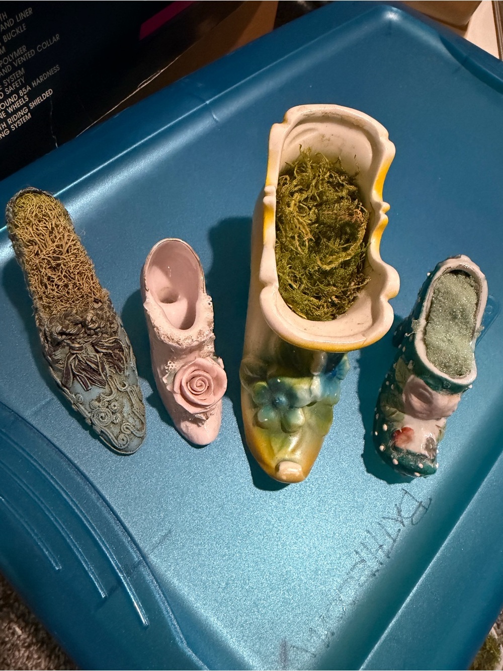 Decorative Mini Shoe Planters - Yellow, Pink, Teal, Blue